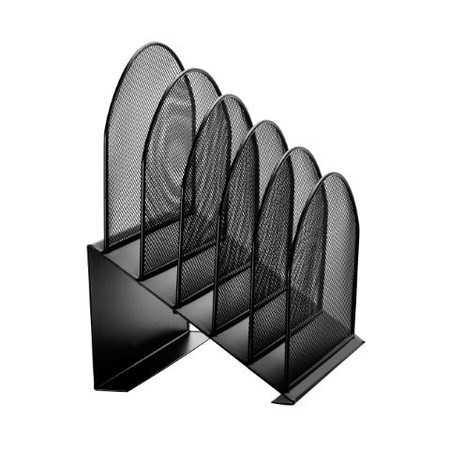 Adiroffice Mesh 5-Slot Black Desktop Organizer, PK2 ADI634-01-BLK-2pk